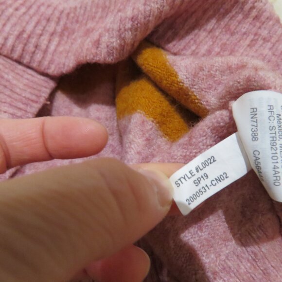 MADEWELL Striped Gladwell Balloon-Sleeve Pullover Sweater in Heather Mulberry - Picture 13 of 14